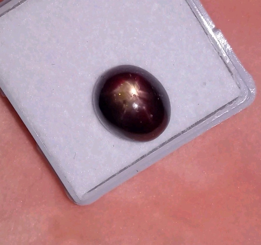 6.71ct Golden Purple & Red 6 RAY STAR RUBY Diffused OVAL Cabachocon 10.5x9x6.5mm
