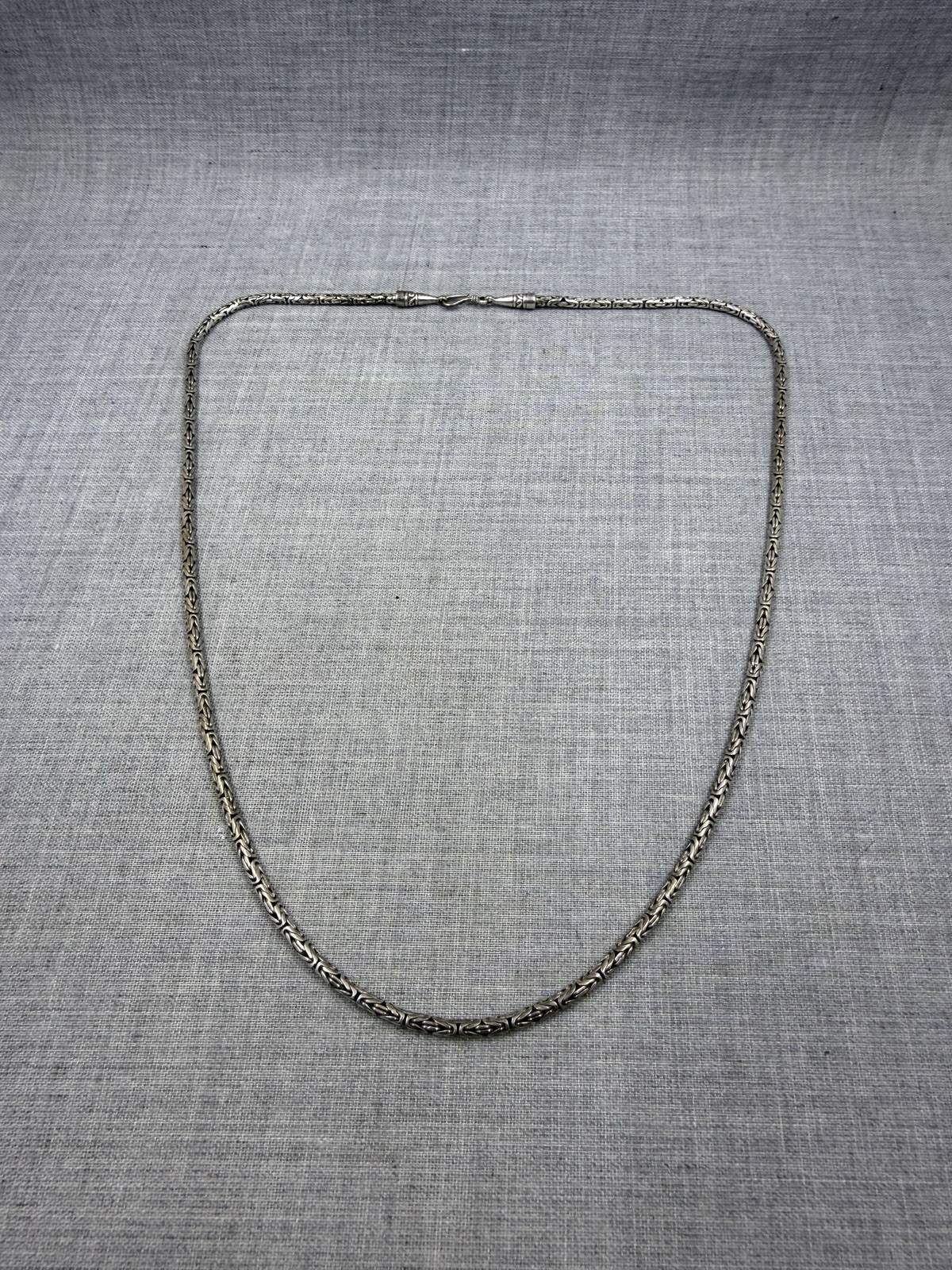 Byzantine Link 2.7mm Chain Sterling Silver .925 Necklace 22″ (24 Grams)