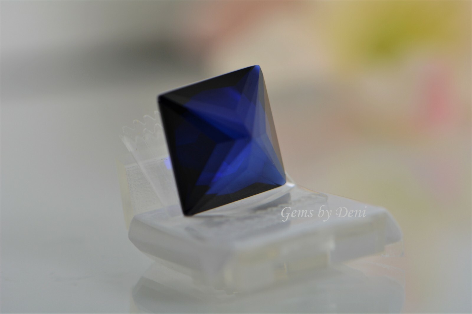 Lab-Created Blue Sapphire Square Faceted (2x2mm-12x12mm)