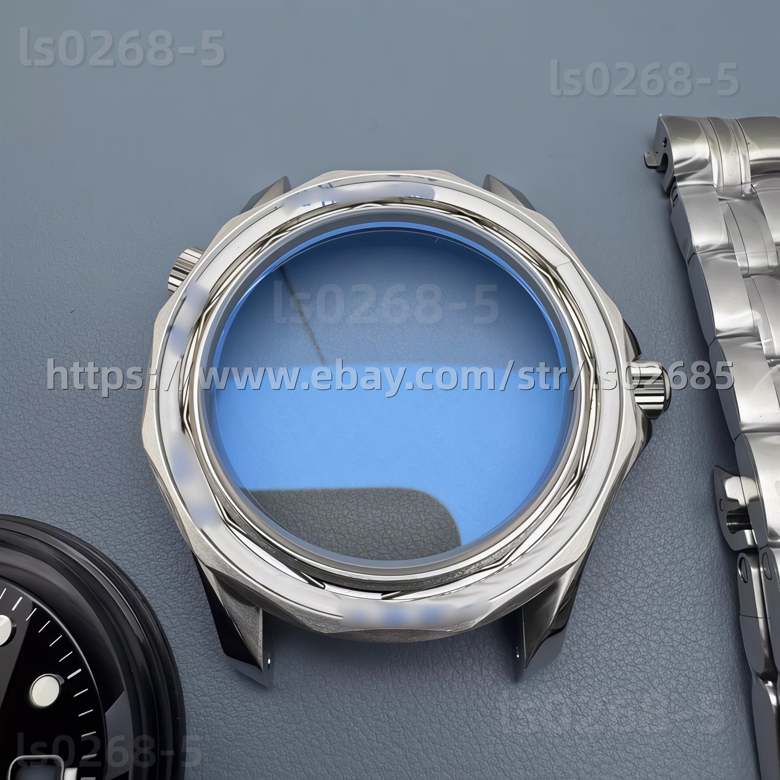 41mm Watch Components + Hands + Dial + Strap for 2824 2892 Movement