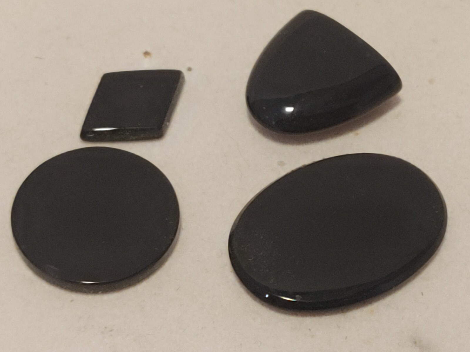 31 Carat Natural Black Onyx Gemstone Assorted Lot of 4 Stones