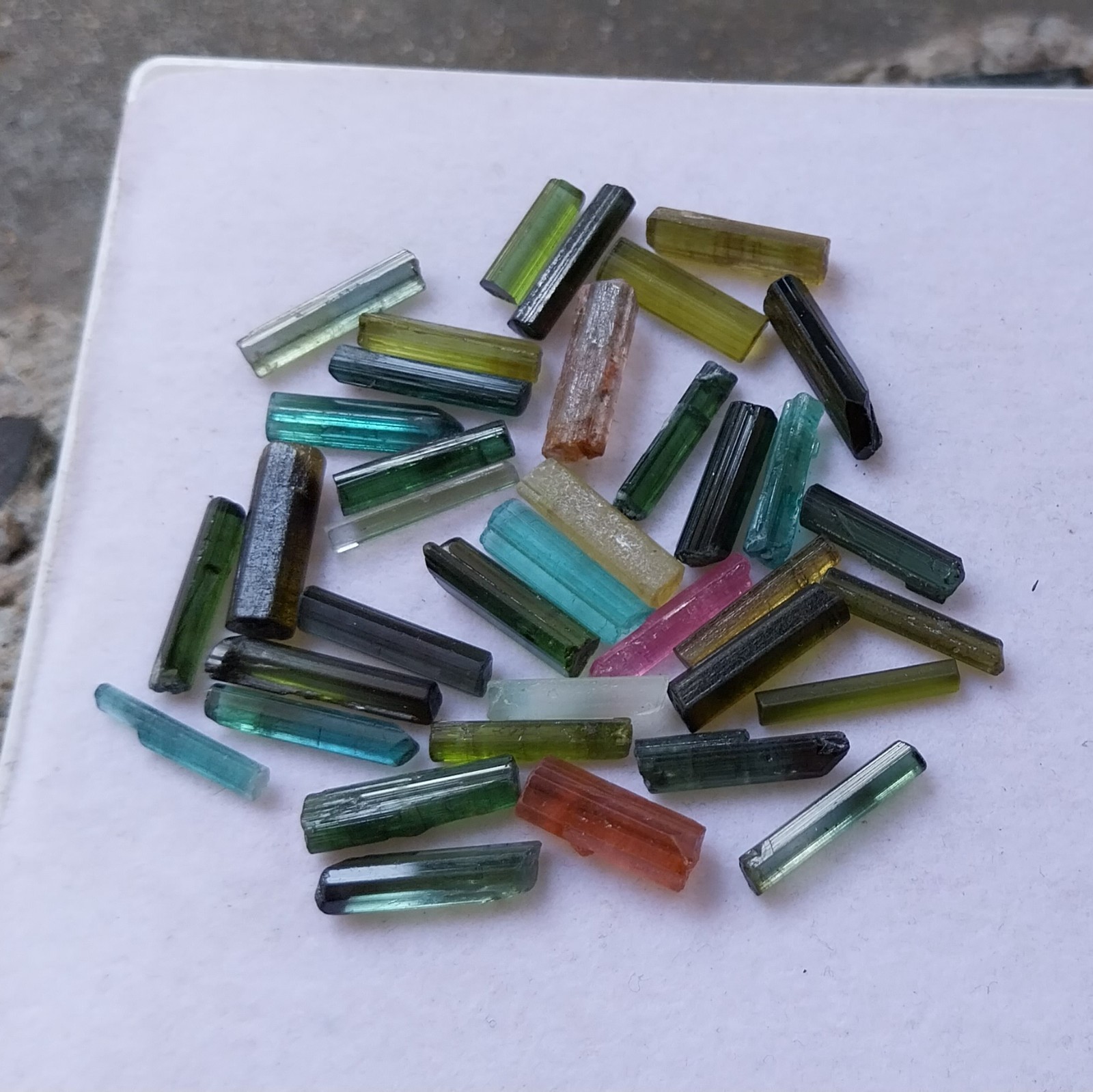 56.5 Ct 10.5 to 14.5 MM Natural Multi Tourmaline Raw Rough Pencil 37 Piece Lot