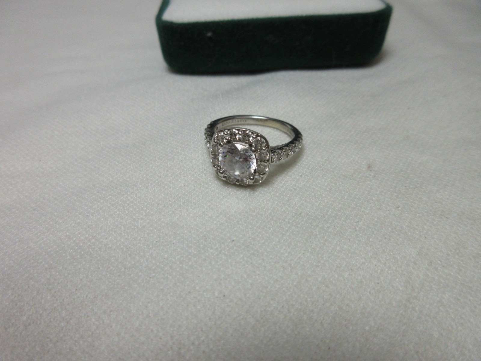 GABRIEL & COMPANY 14K SOLID WHITE GOLD & NATURAL DIAMONDS ENGAGEMENT RING