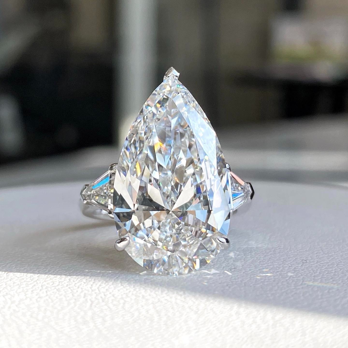 4.00 Ct pear cut moissanite Traditional Engagement ring 14k white gold plated