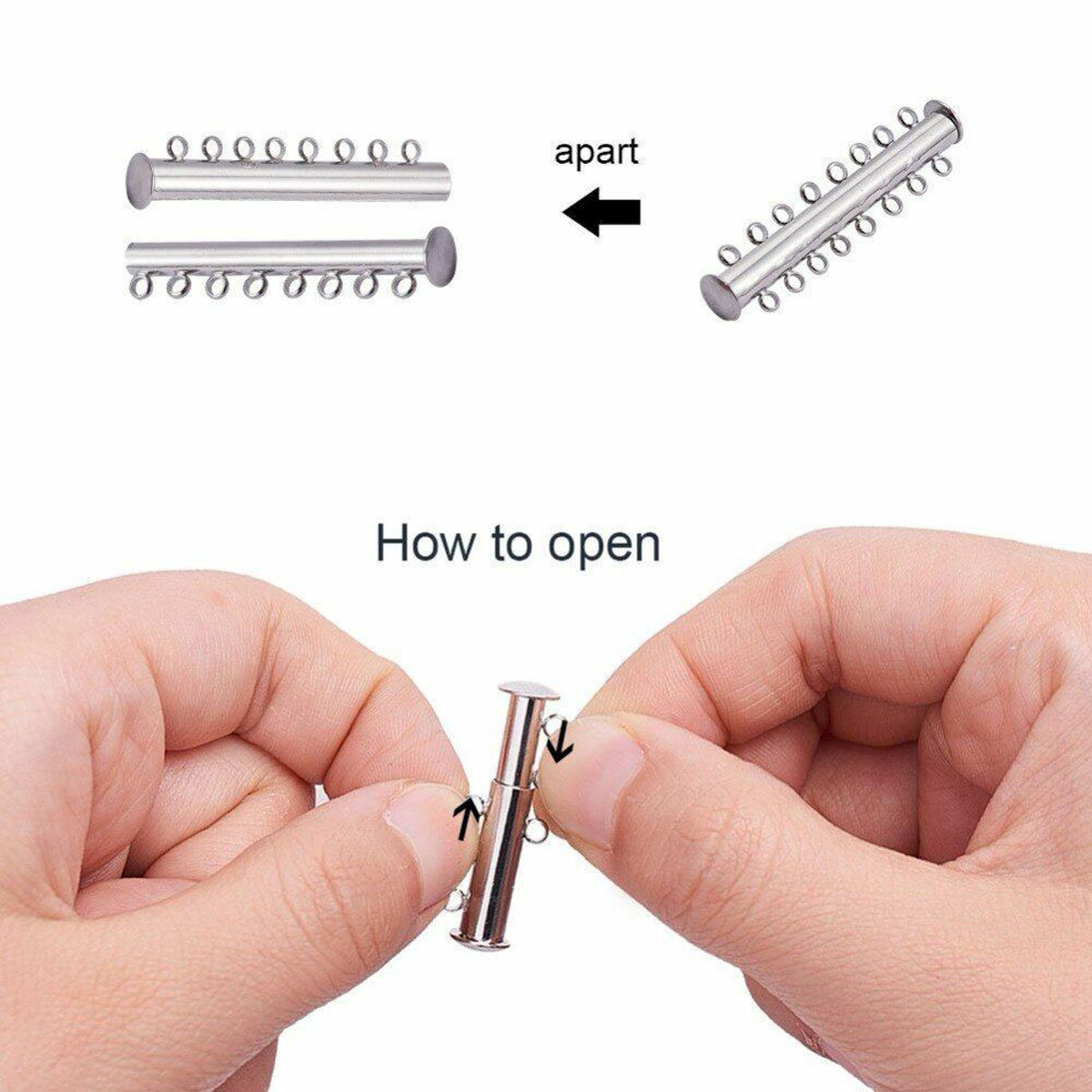 Multi-layered Magnetic Slide Lock Tube Clasps Connector For Jewelry Making DIY