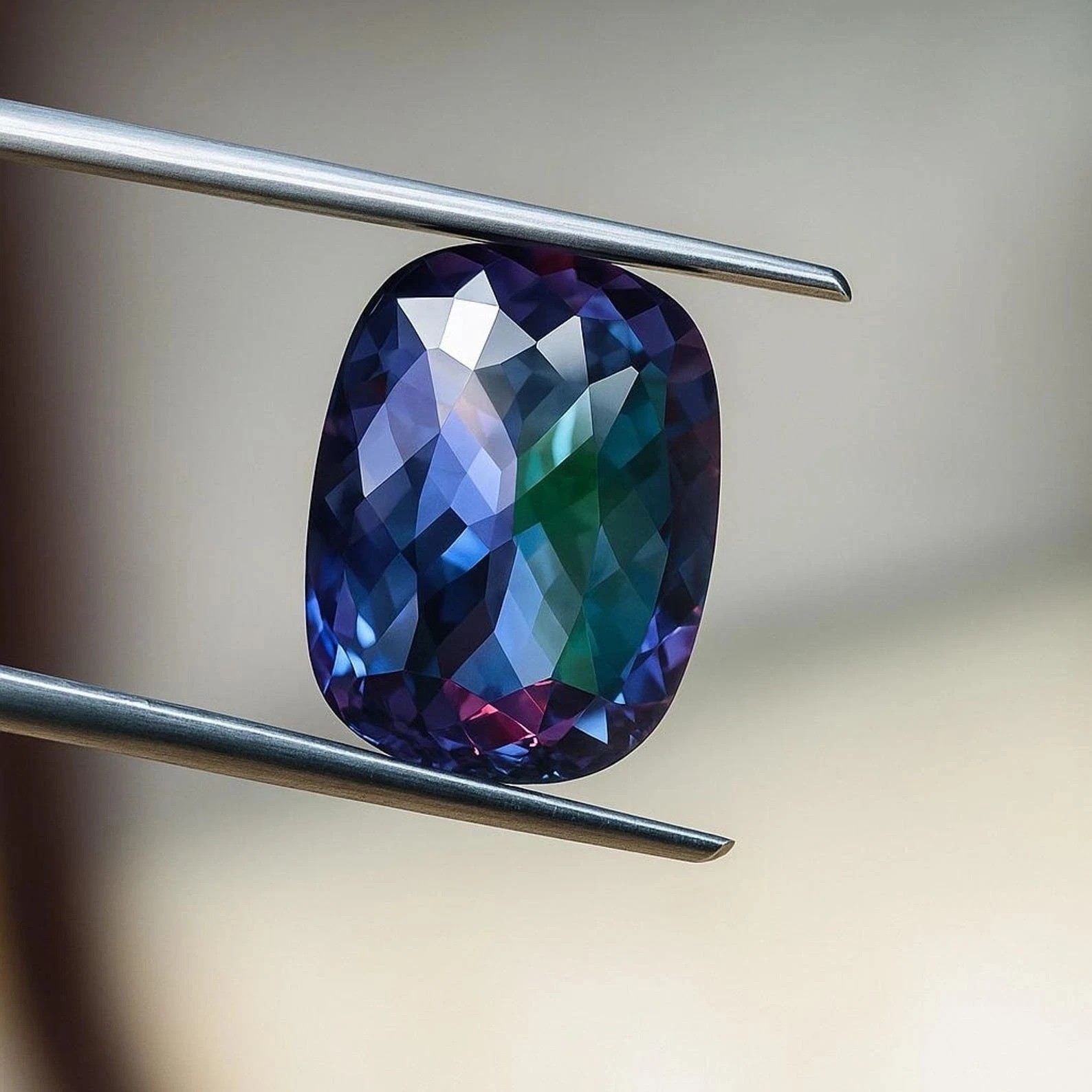9.42 Ct Natural Alexandrite Cushion Cut Color Change Certified Loose Gemstone