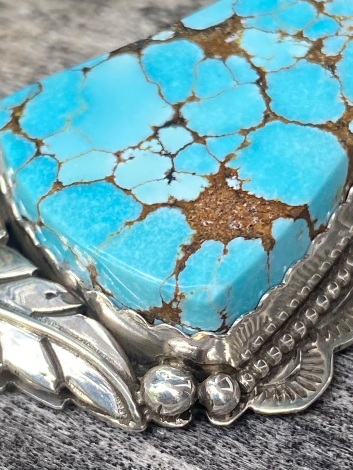 BRAND NEW Appaloosa Turquoise Stamped Floral Pendant 925 Silver
