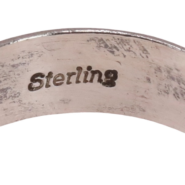 VTG Sterling Silver | Navajo Stamped Geometric Solid Band Ring | Size 8.5 | 5g