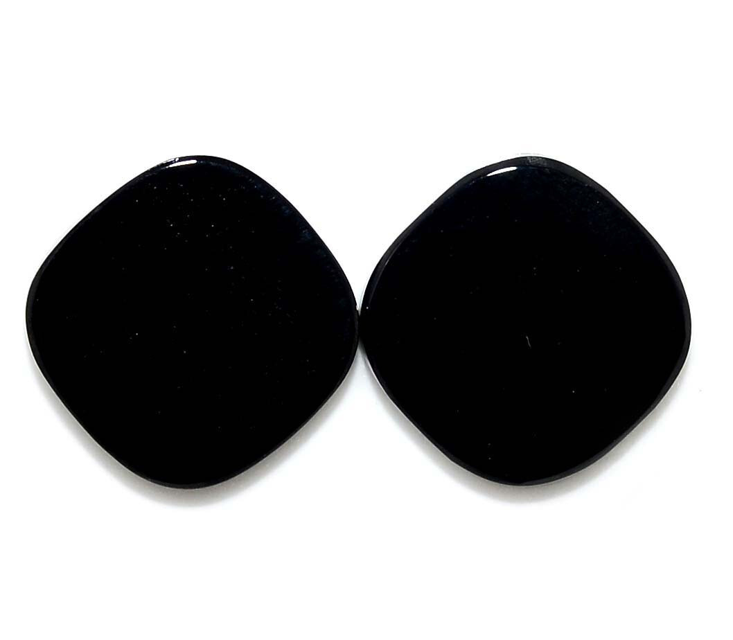 Natural Black Onyx Cushion Flate Cut Pair 10×10 mm 4.29 CTS Loose Gemstones