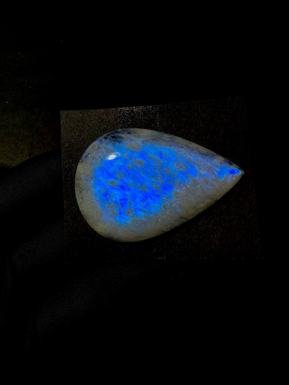 Blue Fire Moonstone, Rainbow Moonstone Gemstone Blue Flashy Moonstone Cabochon