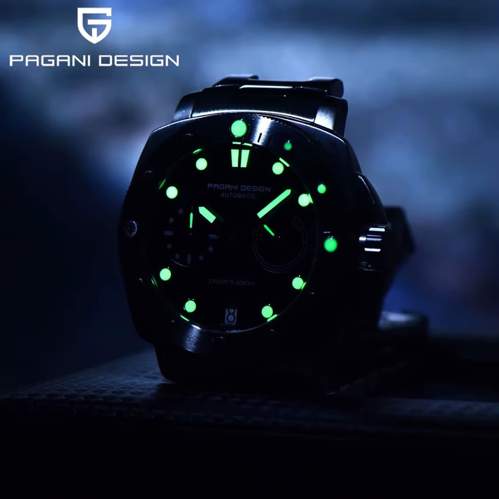 PAGANI DESIGN Automatic Dive Watch Stainless Steel Sapphire Luminous Men’s