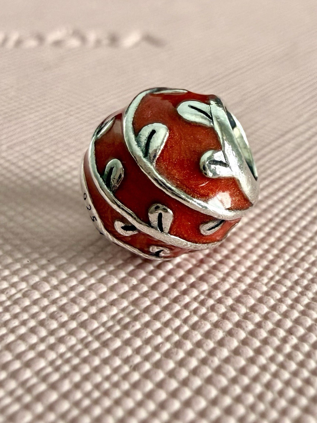 PANDORA STERLING SILVER RED VINES ENAMEL CHARM #790525EN17 AUTHENTIC RETIRED