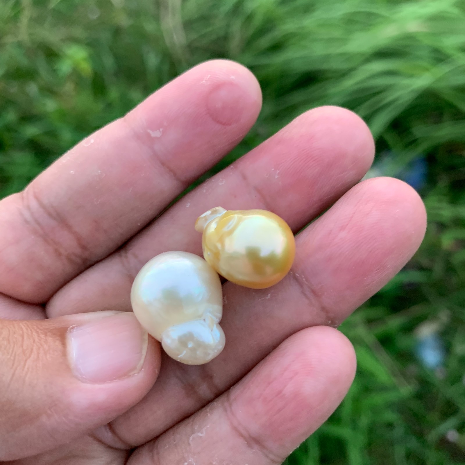 18.1 x 13.4mm Loose Indonesia Saltwater Pearl Big Size Baroque Pearl Beads H10-2