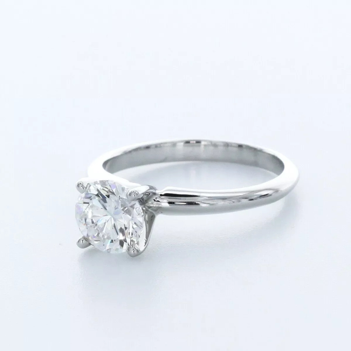 Solitaire Engagement Ring Platinum Classic Round 1.06 CT Lab-Grown Diamond D VS1