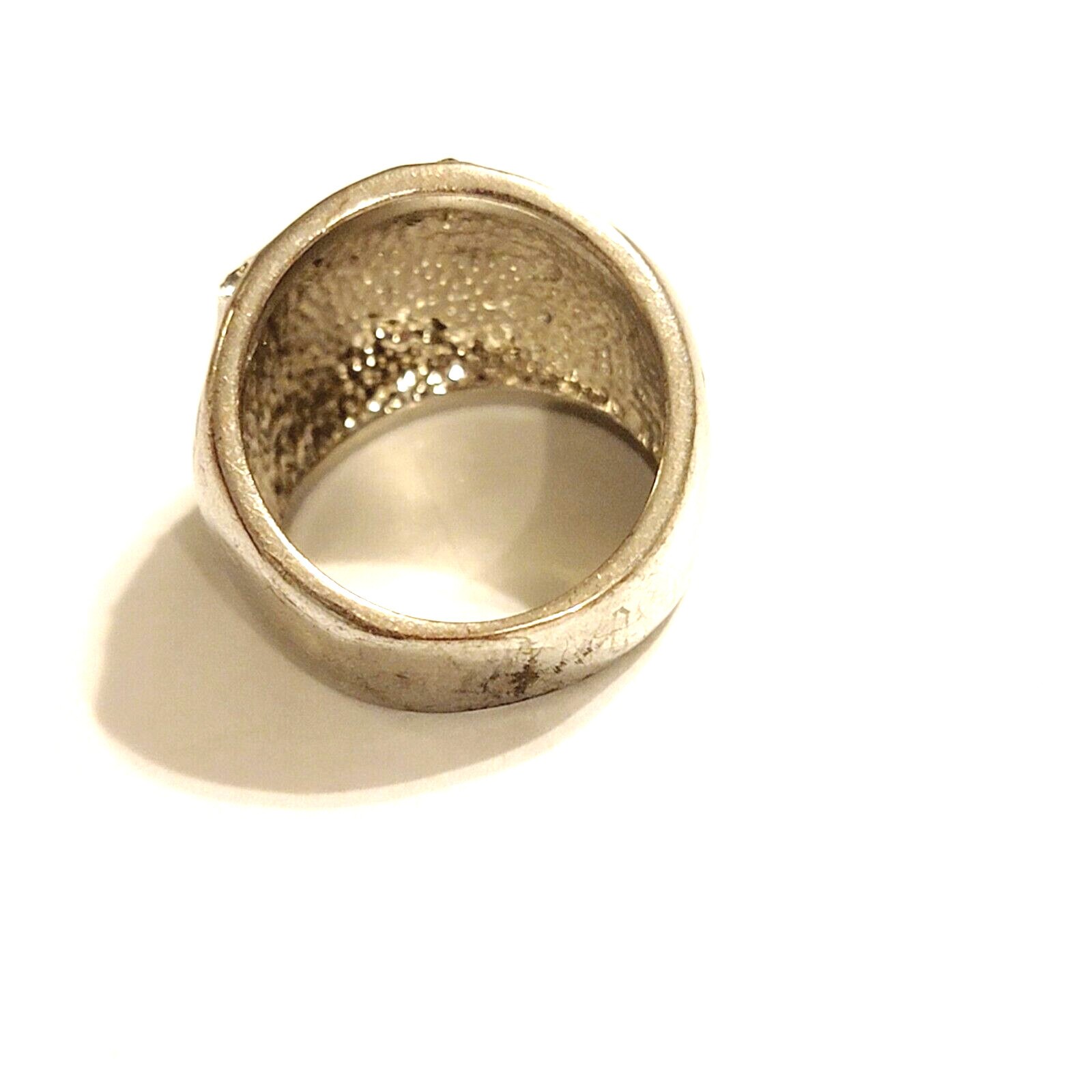 Modernist Black Enamel Rhinestone Ring Size 6.5 Contemporary Jewelry r-38