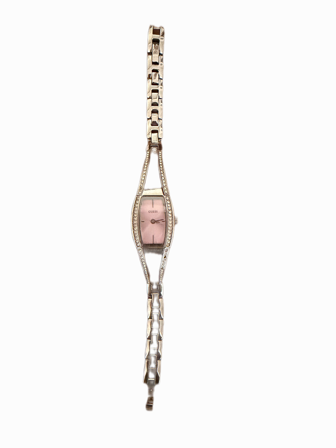 Guess Women’s Pink Dial Crystal Bracelet Watch AS IS Not Working Repair Parts