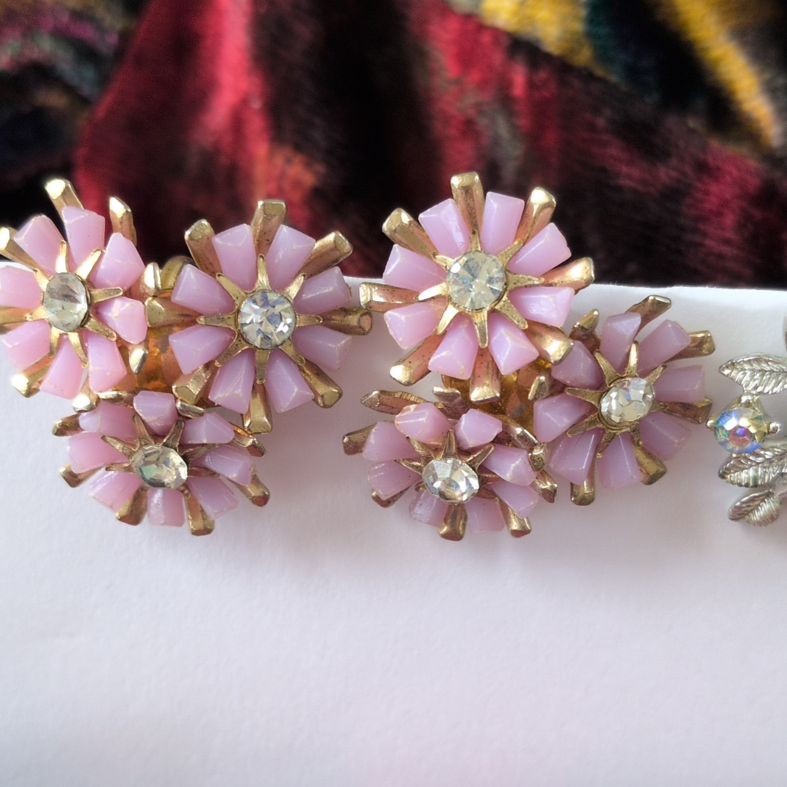 Vintage Coro Marked 5 Pairs Earrings Screwback & Clip As Pictured.