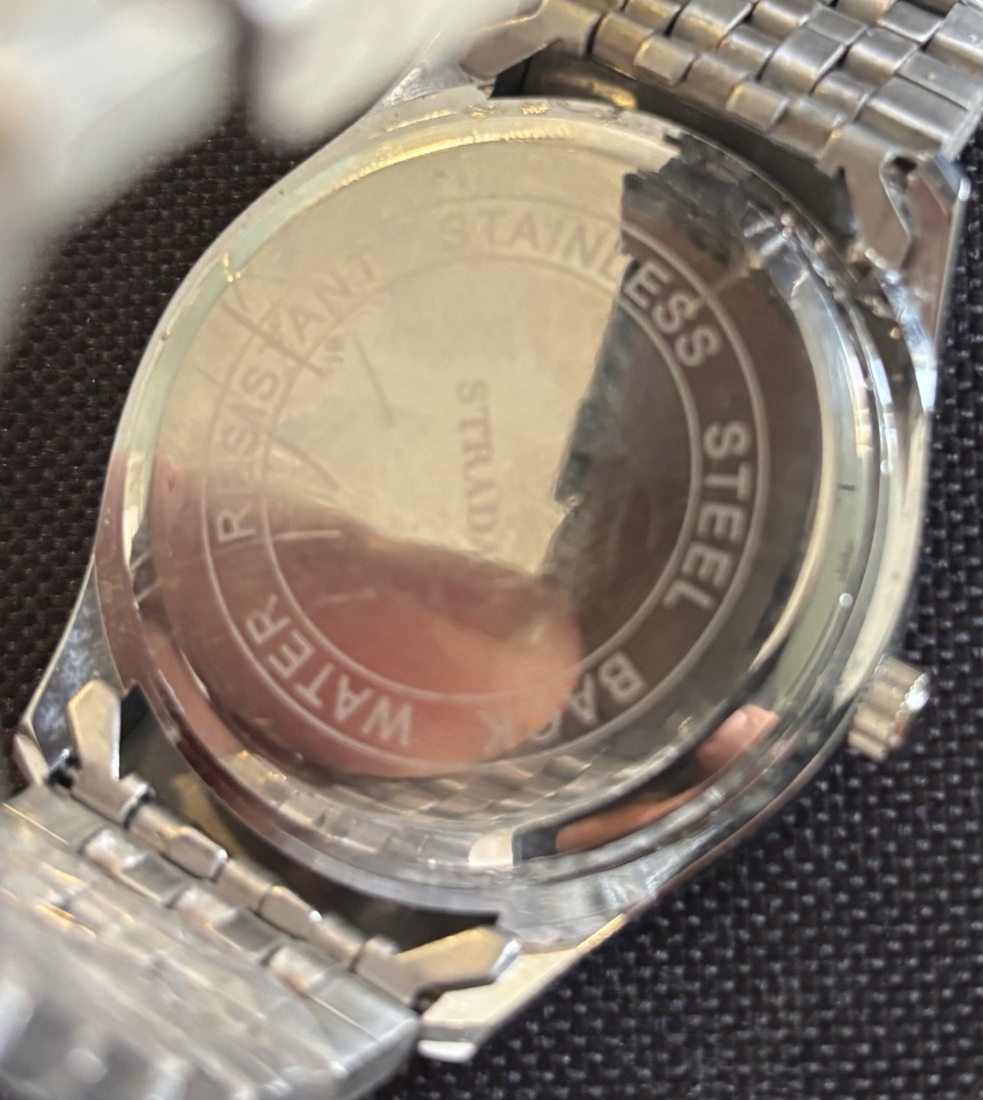 Strada Quartz Wristwatch Blue Analog Dial Roman Numerals Silver SS Bracelet