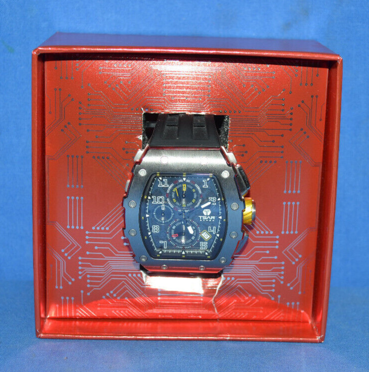 TSAR BOMBA Luxury Men Watch Tonneau Design Waterproof Stainless Steel Wristwatch