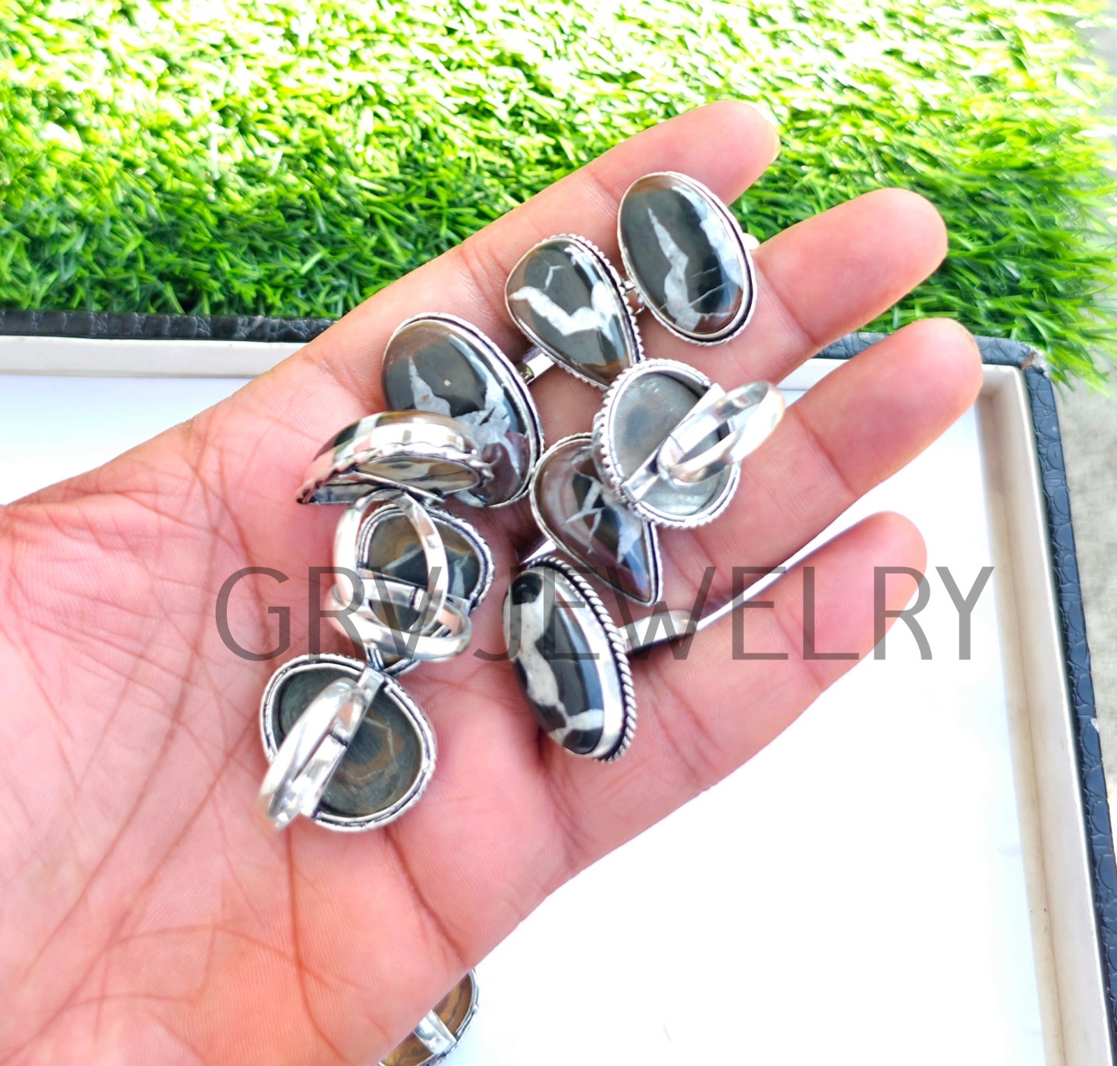 1-500 Pcs Spider Septarian In Wholesale Rings Lot Bulk: Silver Plated Whr-98