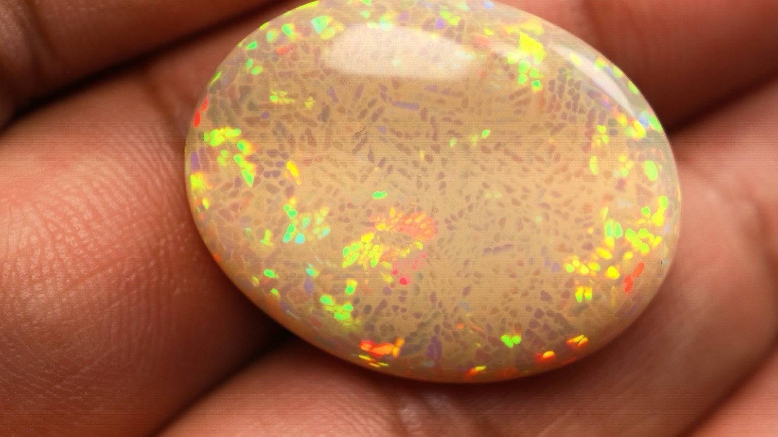 Natural Yellow Opal 28.39 Ct Oval Cabochon Loose Gemstone 29.42×23.08mm IGTL
