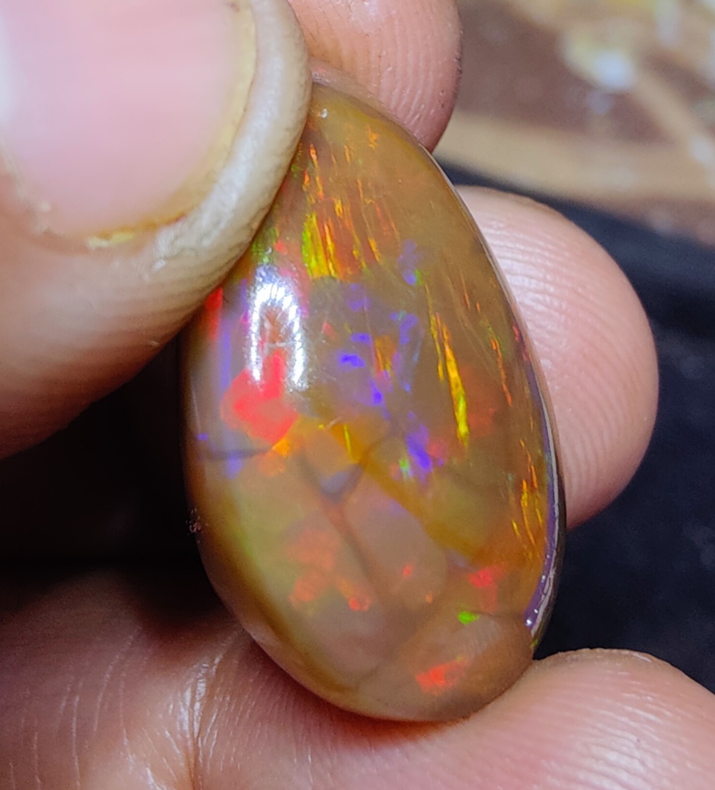 October Birthstone Opal, 22 Carat, Size- 25×15.5×10 mm, Ethiopian Opal Pear Cab.