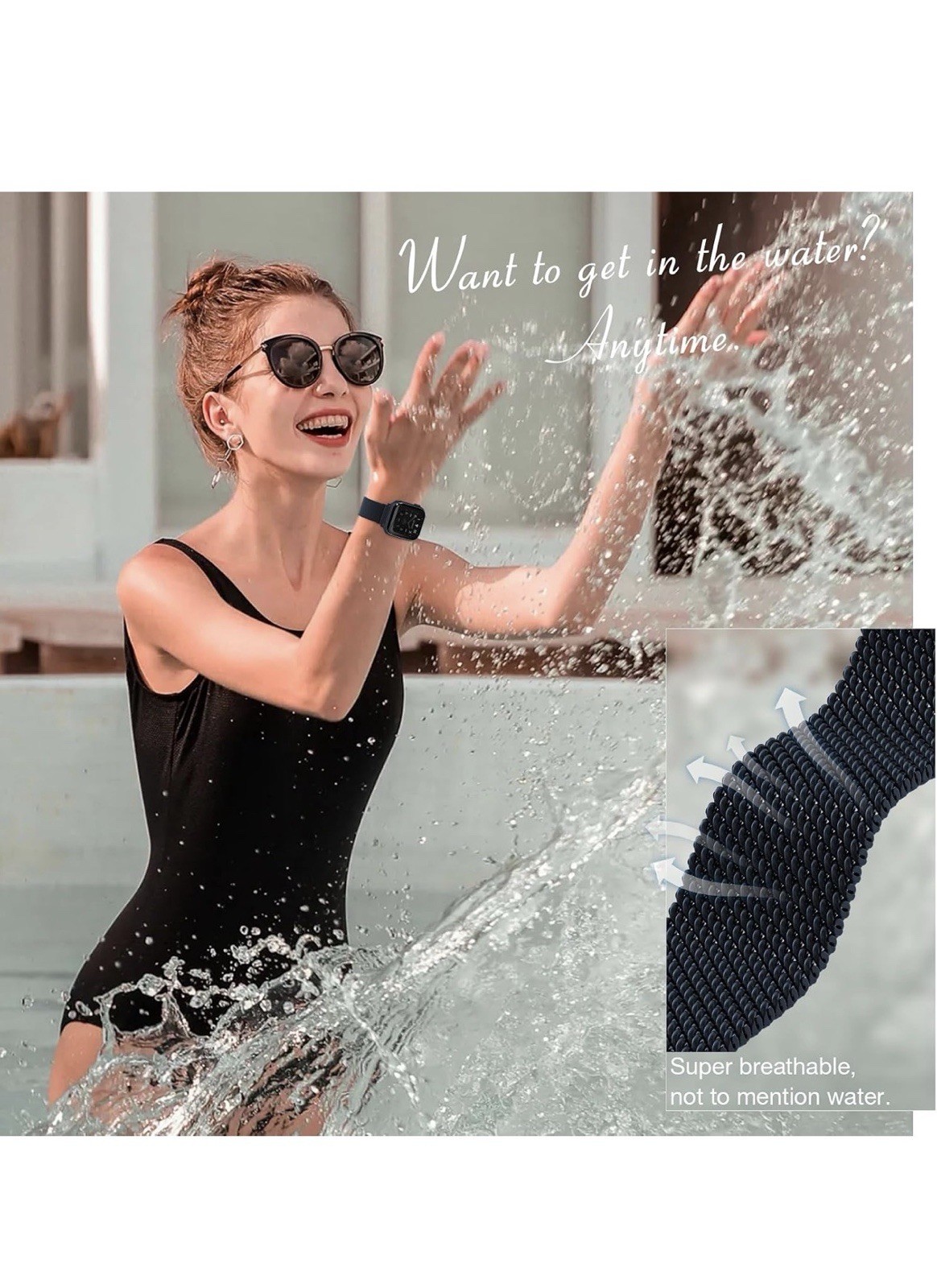 3 Pack Mesh Loop with Apple Watch Bands for Women Men 40mm 41mm 38mm 42mm 44m…