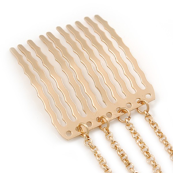 1 Pc Pink Crystal Ear Cuff With Comb In Gold Plating – Only For The Right Ear