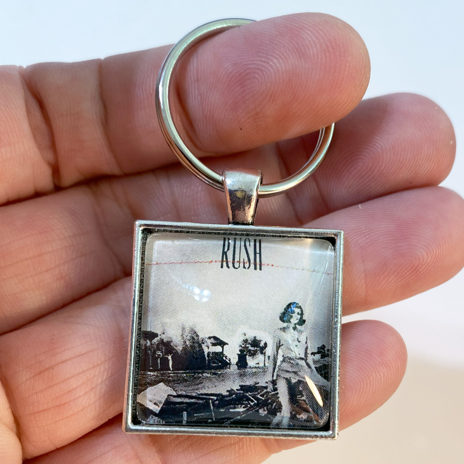 Rush Permanent Waves Album Cover Image Keychain or Necklace Rock n’ Roll Jewelry