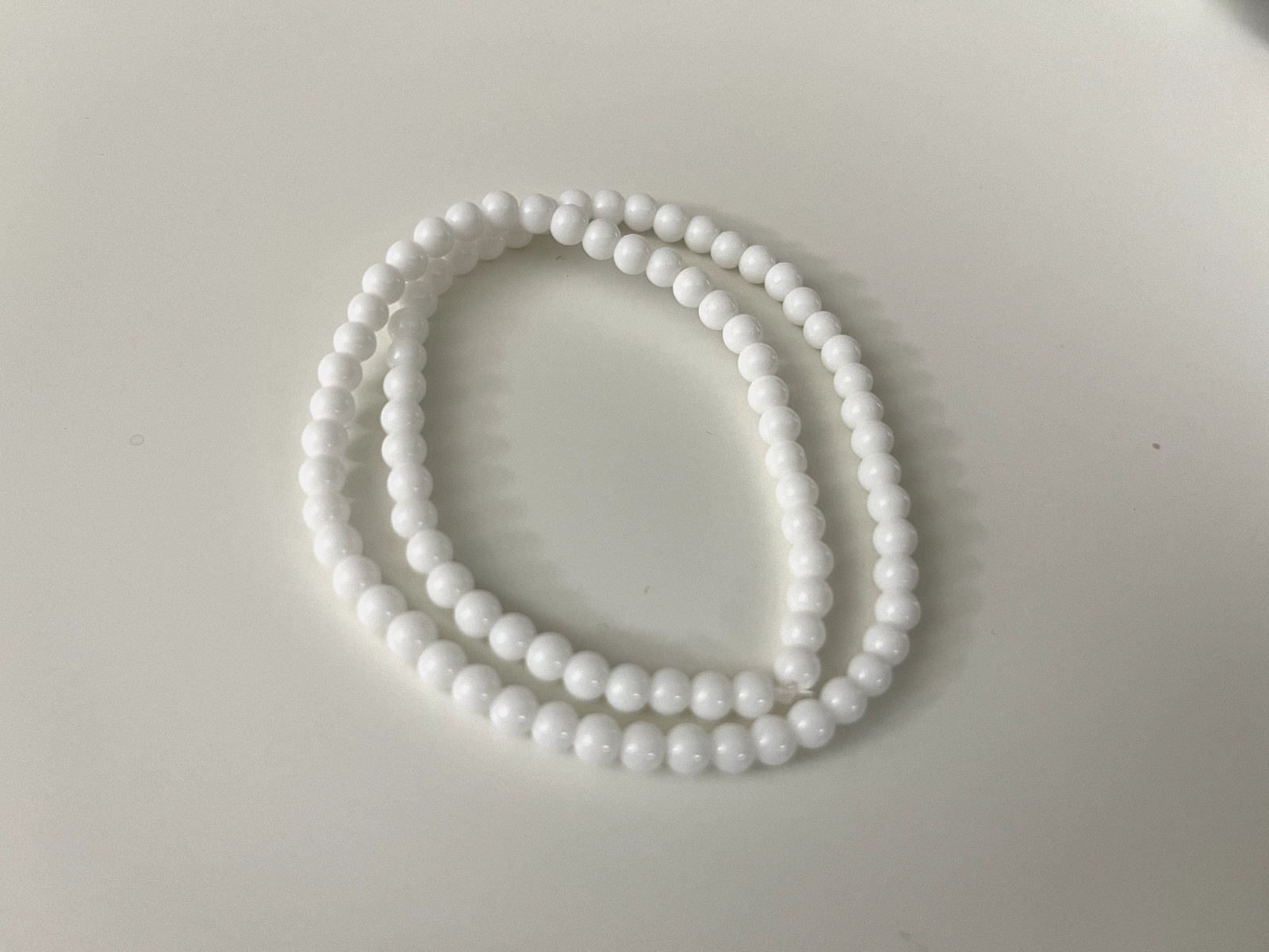 off White Stone Stretch Bracelet 4mm – Healing Gemstone Beaded thin stackable