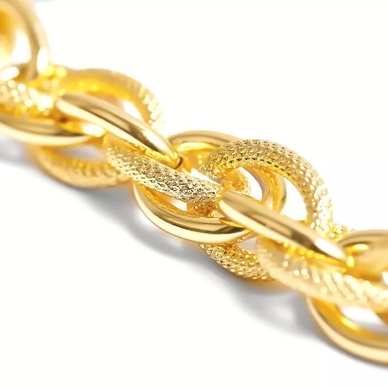Chunky Choker Gold Necklace – Cuban Link Chain Double O Link Necklaces Hip-hop