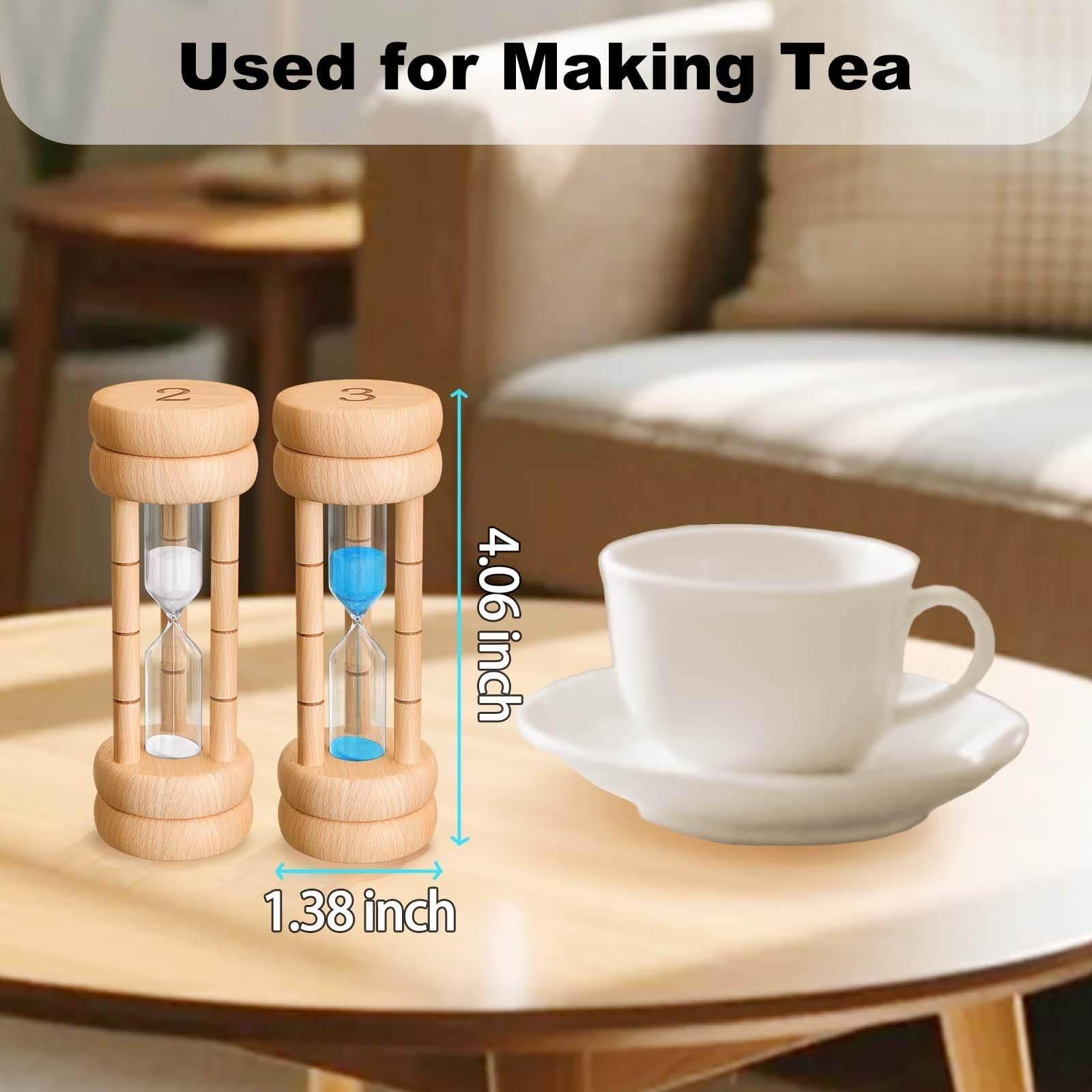 2 Minute Hourglass, Wood Sand Timer, Mini Wooden Sand Watch 2 Min,Unbreakable…