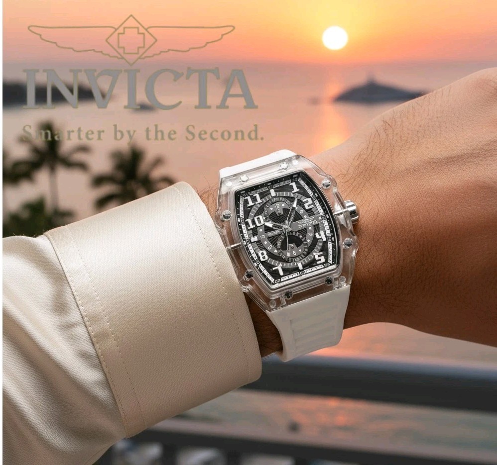 Invicta Racing Cyclone Watch 48.5mm White 48447/Invicta Iced Out Cuban Chain