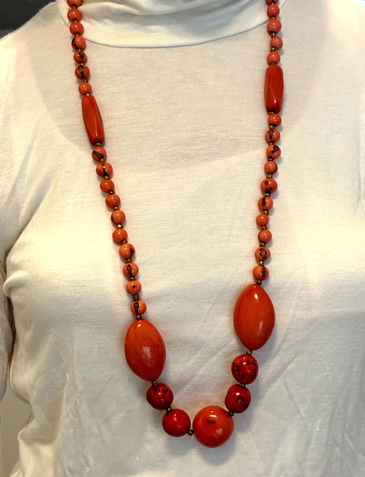Tagua Nut Necklace Handmade Artisan Organic Beads from Ecuador TN-2