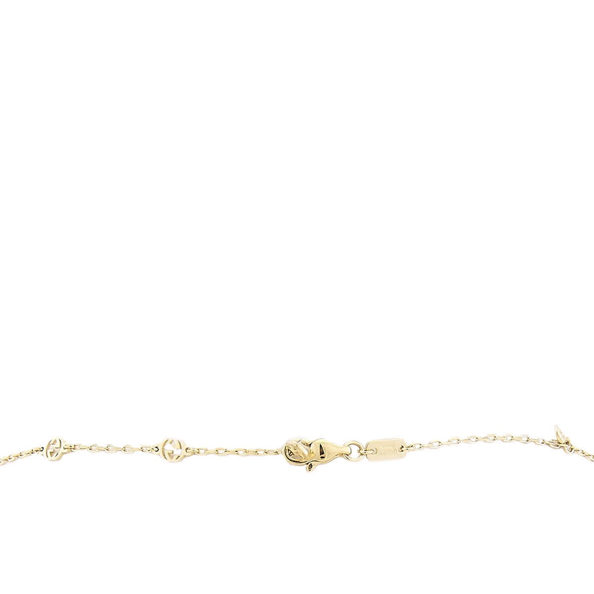Gucci Interlocking G 18Ct Yellow Gold 0.27Ct Diamond Necklace – Ybb729402002