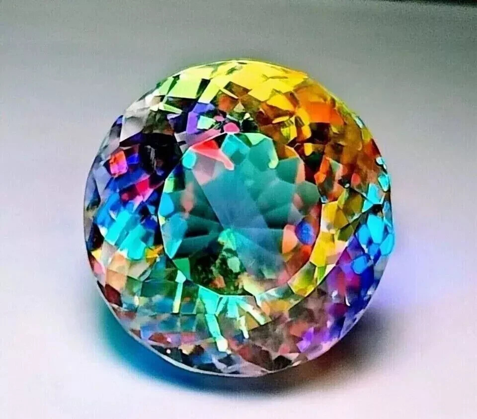 Rainbow Color 100Ct+ Natural Mystic Topaz EGL Certified ROUND CUT Loose Gemstone