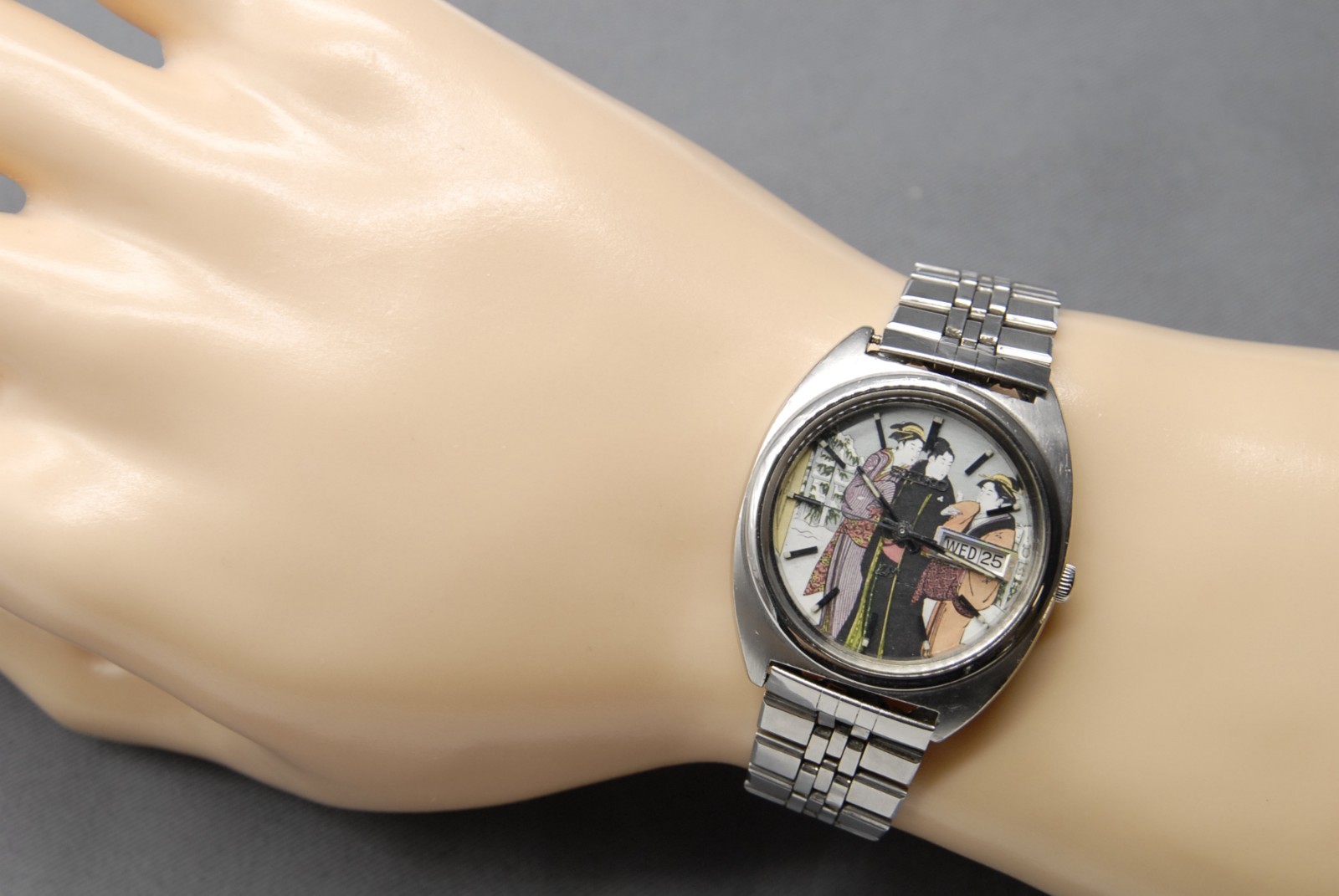 1970y SERVICED [EXC+5]Vintage SEIKO Lord Matic 5606-7140 LM 36mm UKIYOE AT Watch