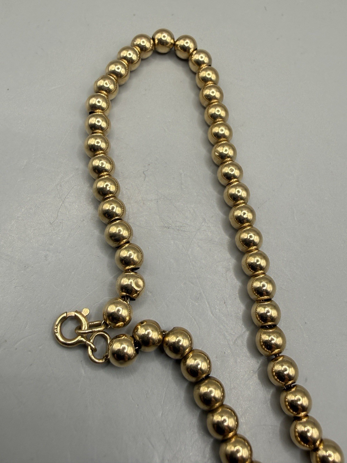 VTG 14k Yellow Gold Ball Bead Chain Bracelet 4mm 7.25” 3.3g Fine Estate