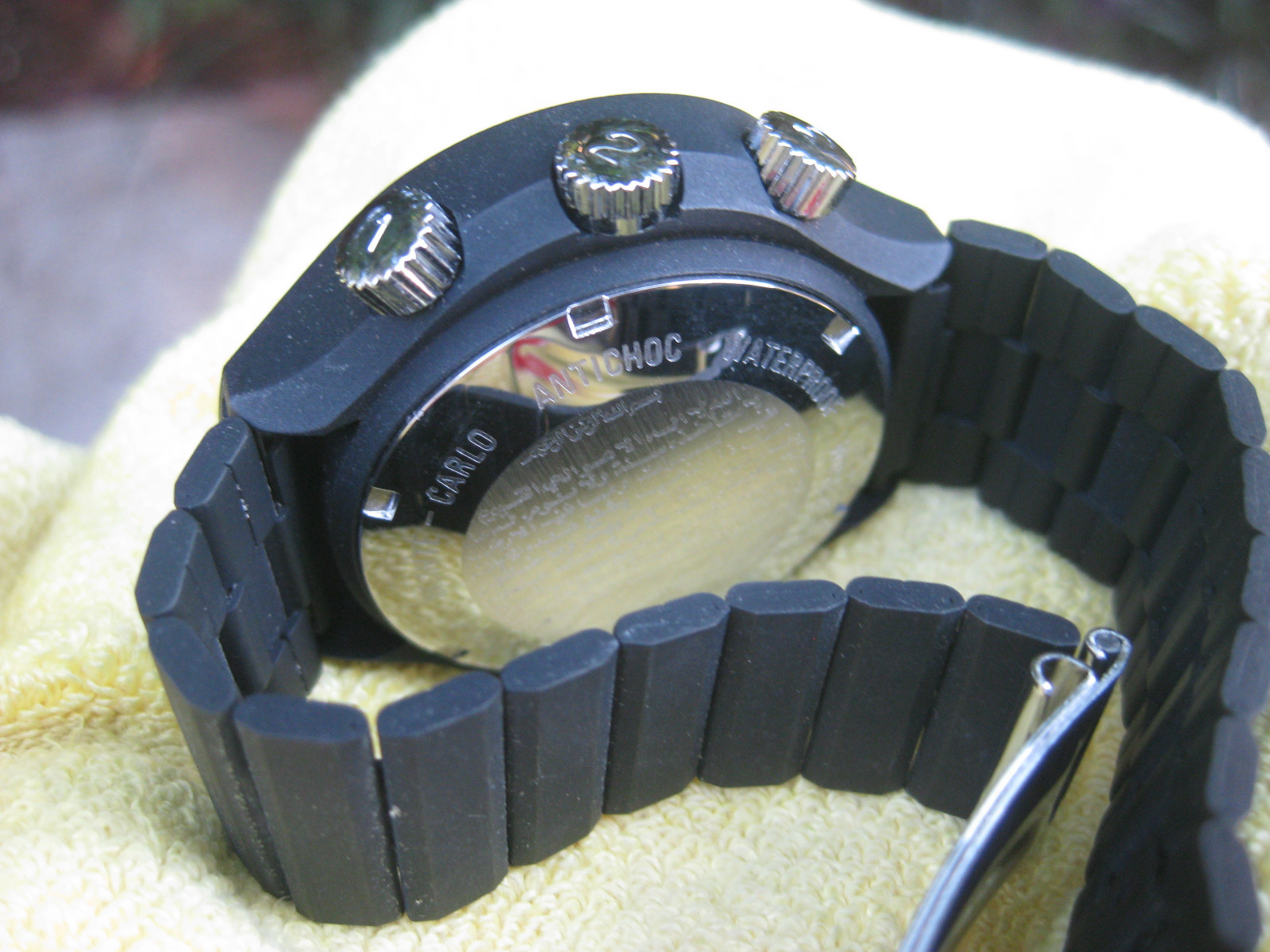 Vintage Dalil Worldtime Automatic Moslem Watch Special Shape Black NOS Jumbo