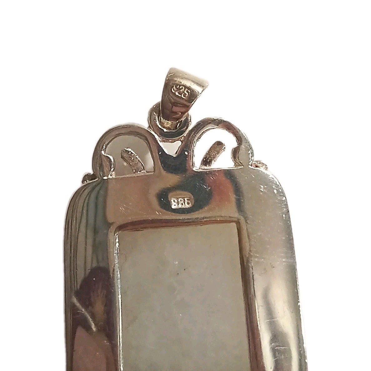 Moonstone Square 925 Sterling Silver Pendant