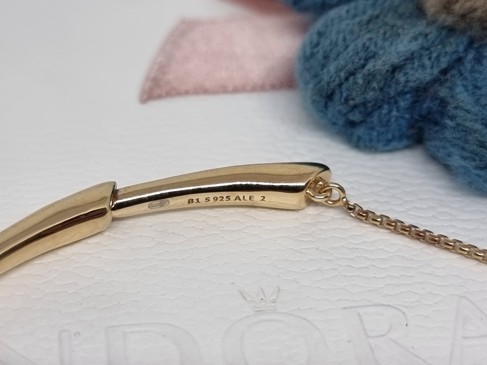 BOXED Genuine Pandora 18K Gold Plated Flower Stem Slider Bracelet 23cm 💕