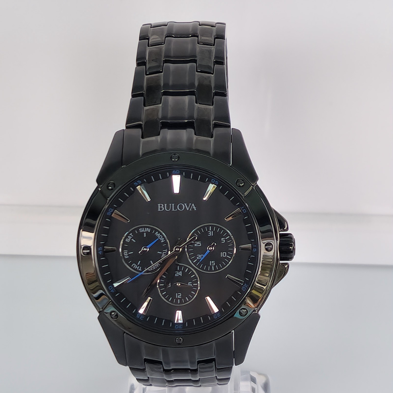 Bulova 98C121 Multifunction Men’s Watch All Black Stainless Steel 43mm