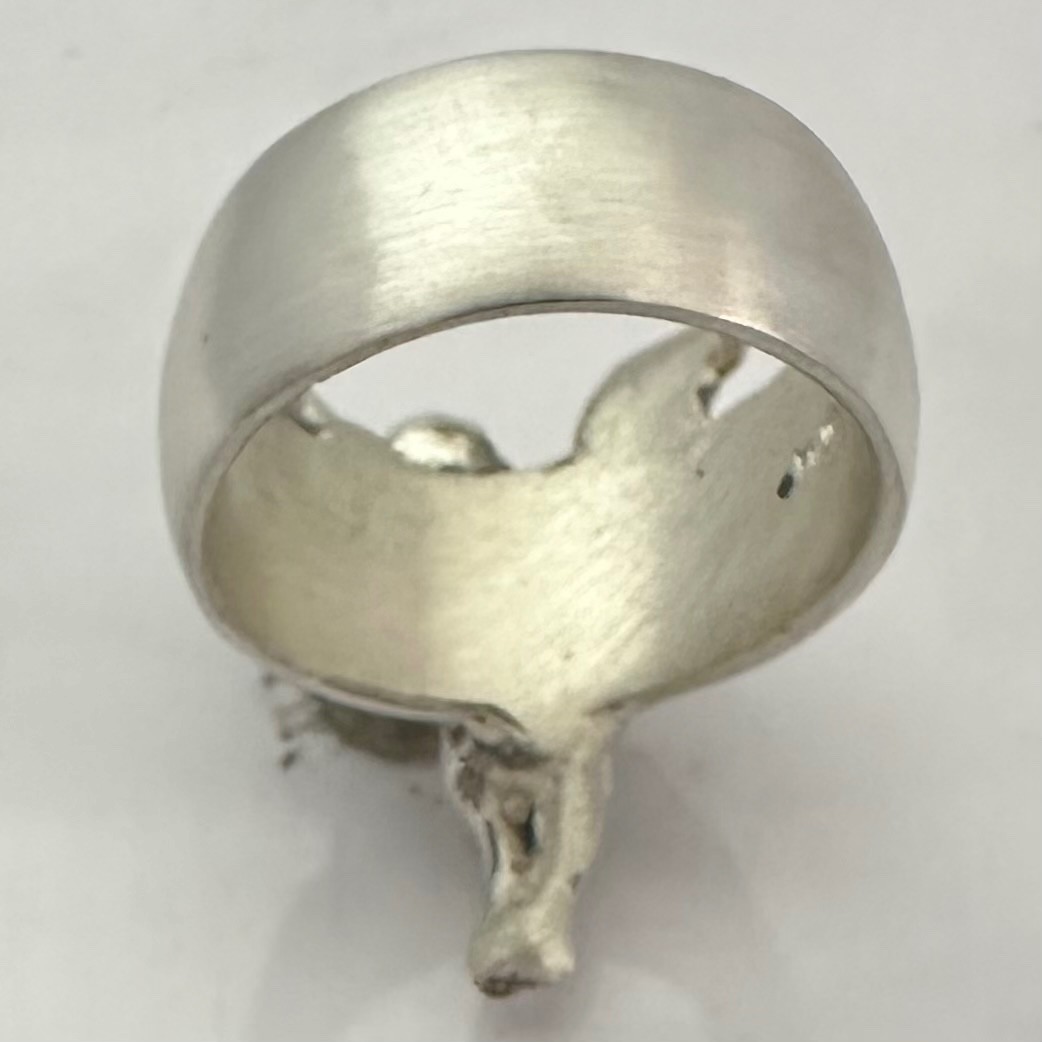 MJG STERLING SILVER. LADIES ANGEL RING BAND. CHERUB ANGEL RING. SIZE 8