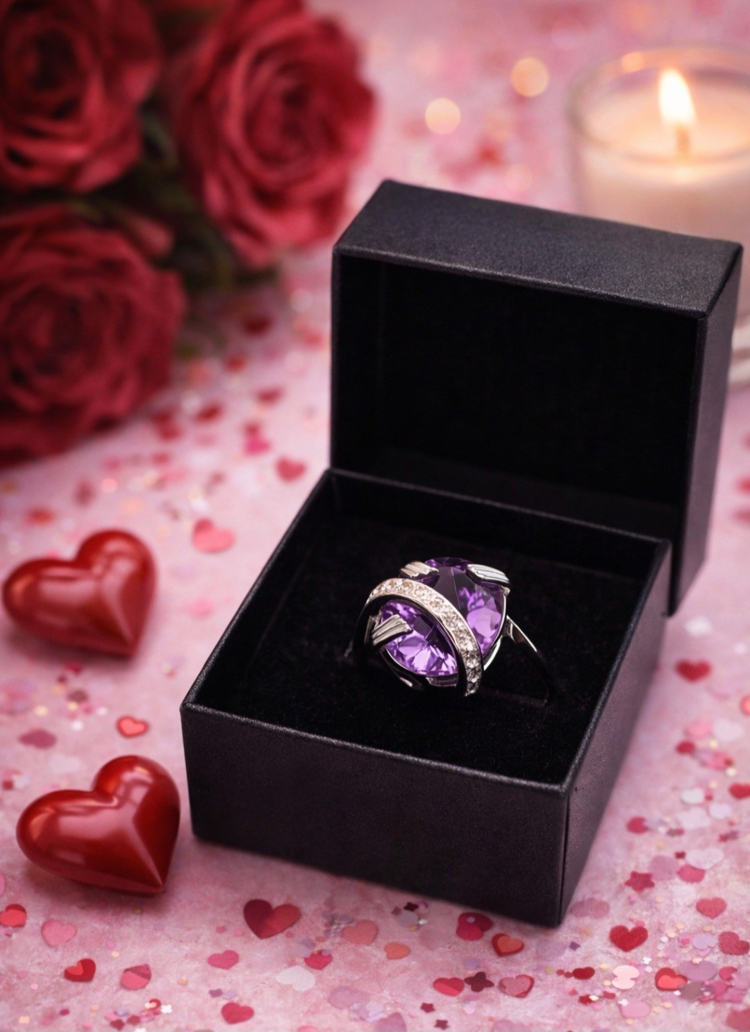 Women White Gold Rhodium Over Solid Sterling Silver 4.38 CTW Purple Amethyst