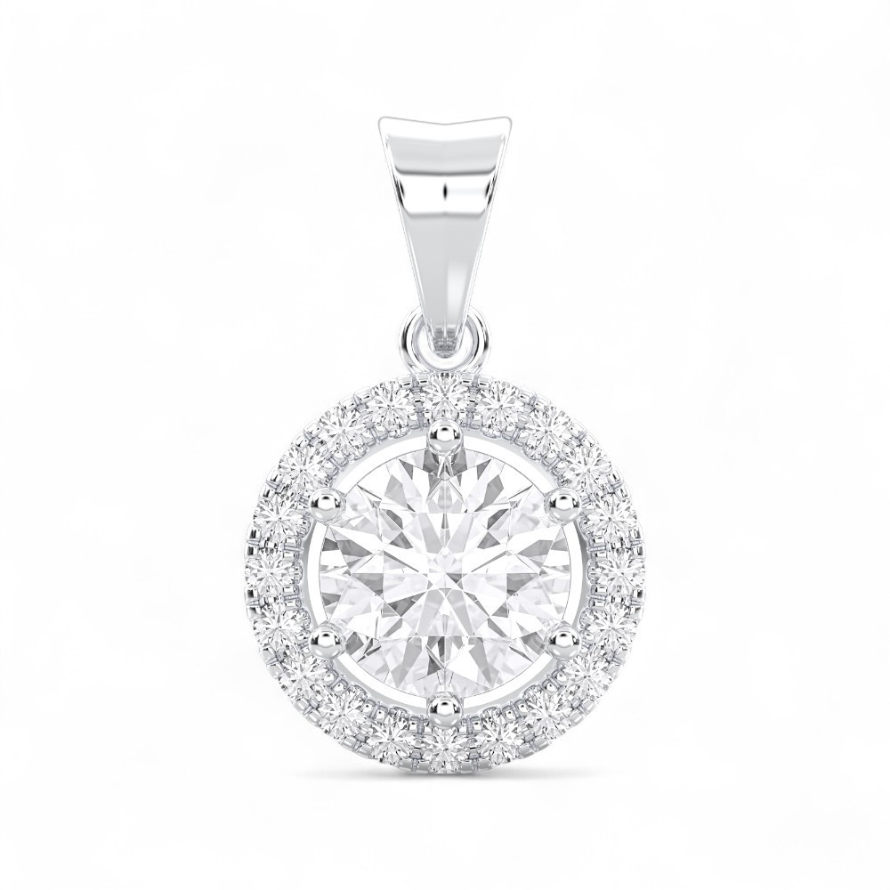 4.80 Ct F VS Round Lab Grown Diamond Pendant 14k White Gold IGI Certified