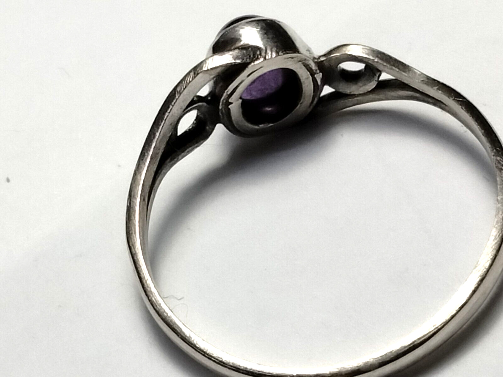 CUTE NATURAL AMETHYST CAB IN TRENDY STERLING SILVER.925 RING SIZE 9.0!