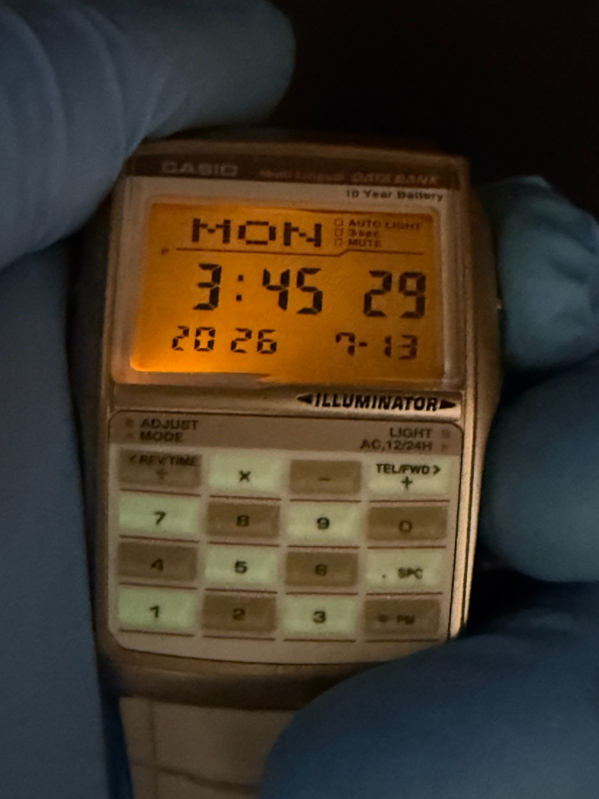 CASIO DBC-32 Data Bank Digital Calculator Beige Gold Color Quartz Watch – Rank A