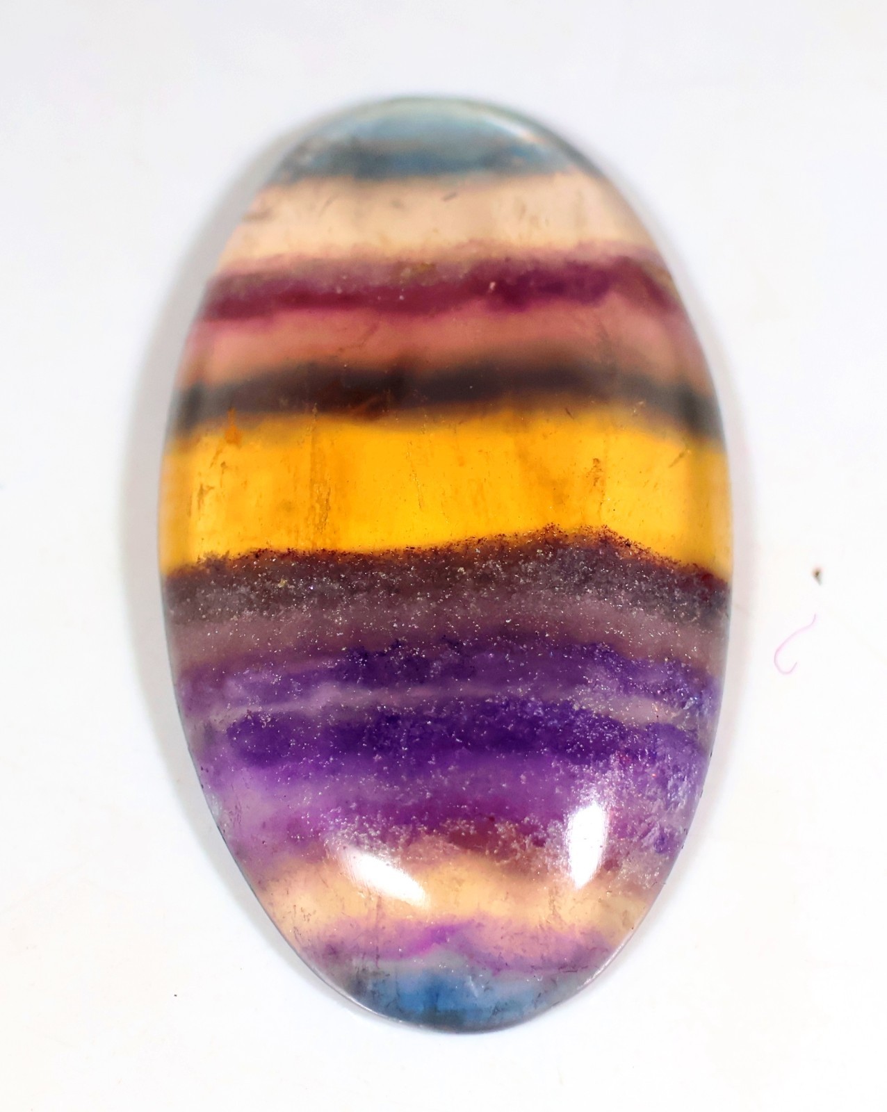 33 Crt 5X19X33 mm Natural Multi Purple Fluorite Oval Cabochon Gemstone KC-118