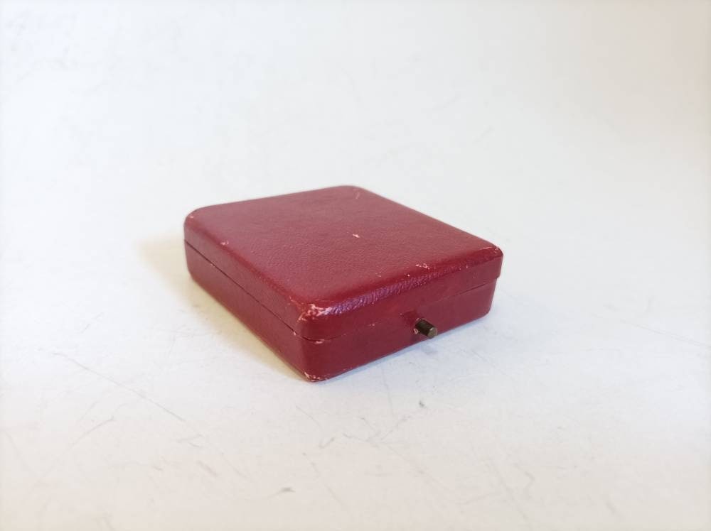 Antique burgundy jewelry Box supplier of His Majesty The King Kelaidis Greece