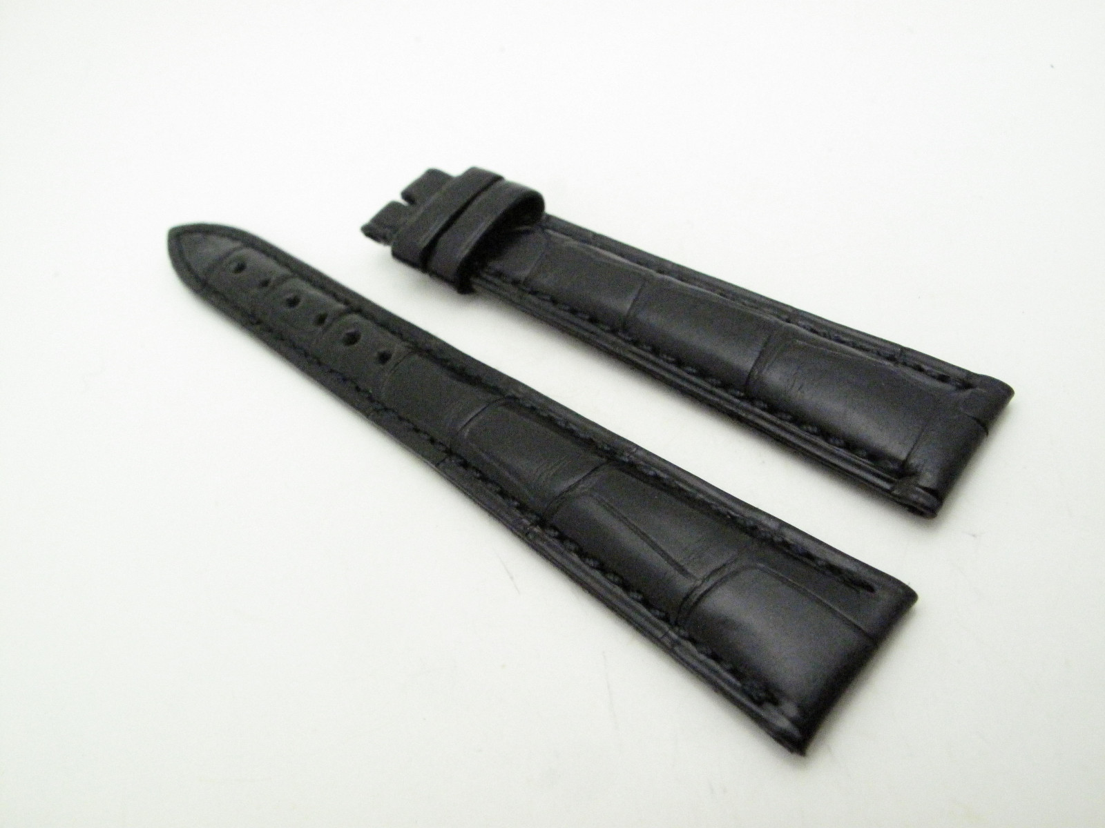 Blancpain Black croc alligator Strap 15mm/12mm BRAND NEW 105mm/70mm length 100%